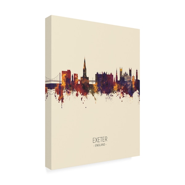 Michael Tompsett 'Exeter England Skyline Portrait III' Canvas Art,24x32